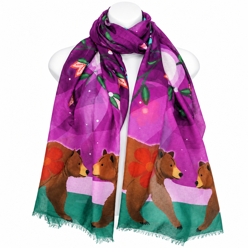 Indigenous Art Scarf - Bears
