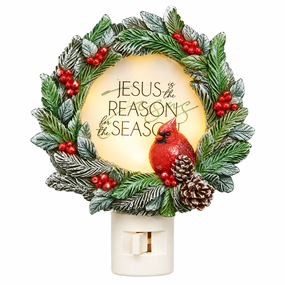Nightlight - Cardinal Seasonal Wreath