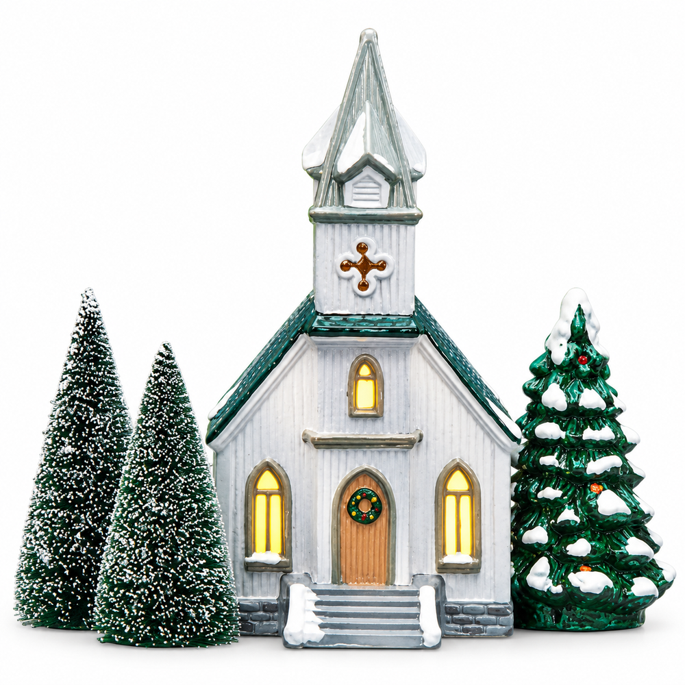 Department 56 The Original Snow Village All Saints Church 56.50709 retired illuminated Christmas village building