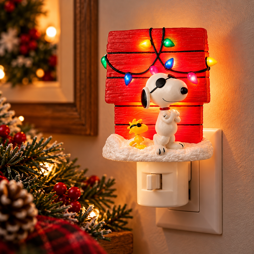Nightlight - Peanuts Joe Cool Snoopy & Woodstock Christmas