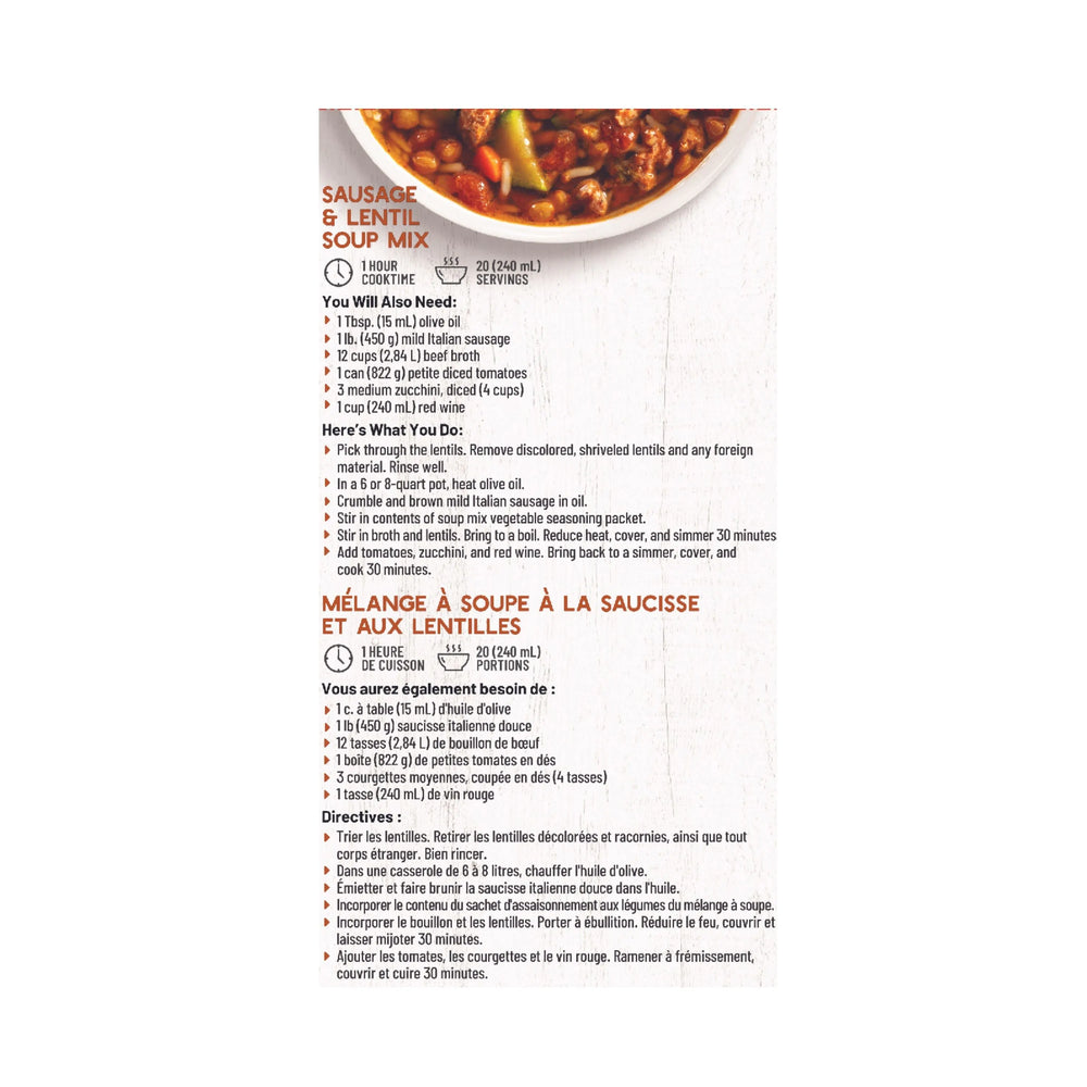 Frontier Sausage and Lentil Soup Mix - 454 g