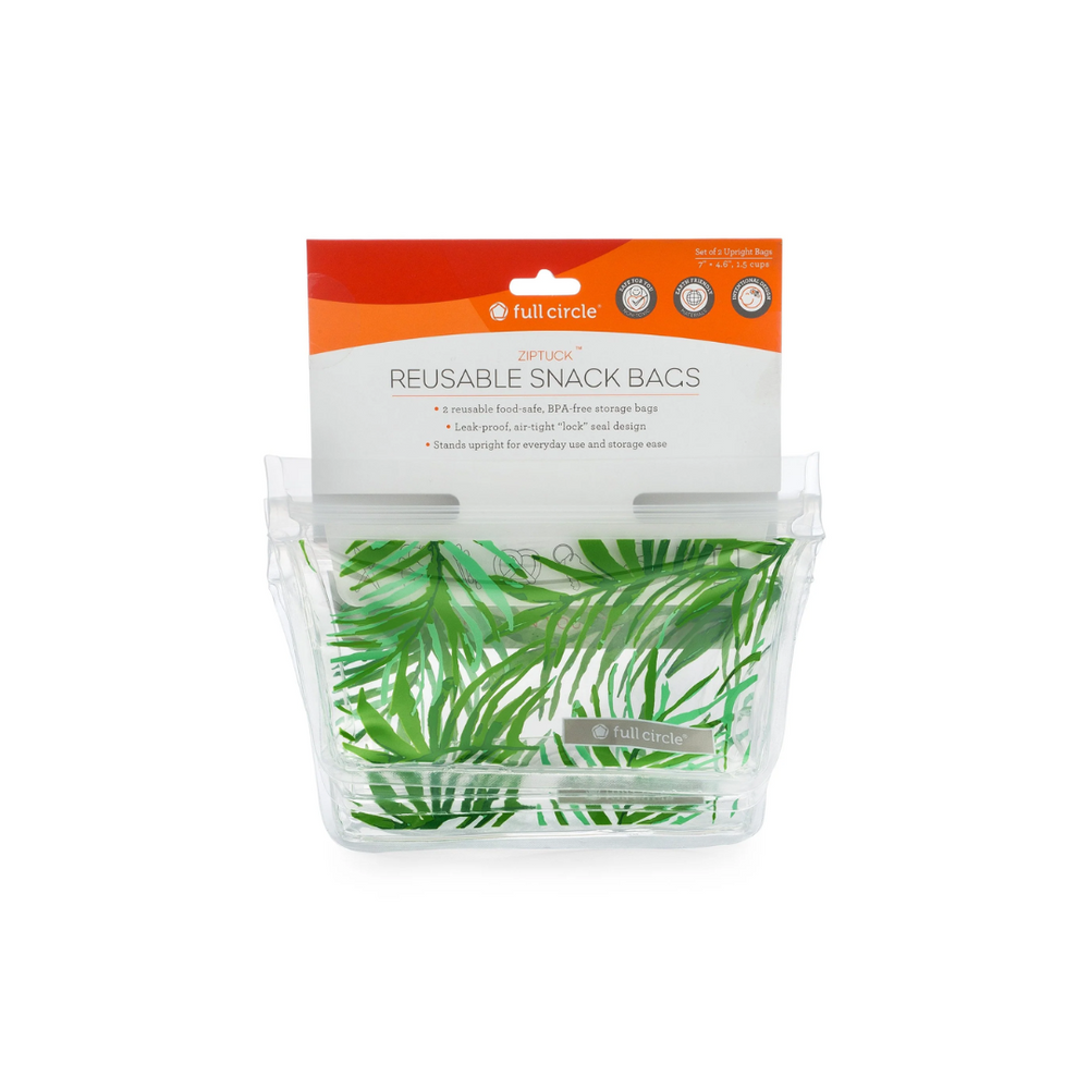 Full Circle - ZIPTUCK™ Reuseable Snack Bags / LEAVES