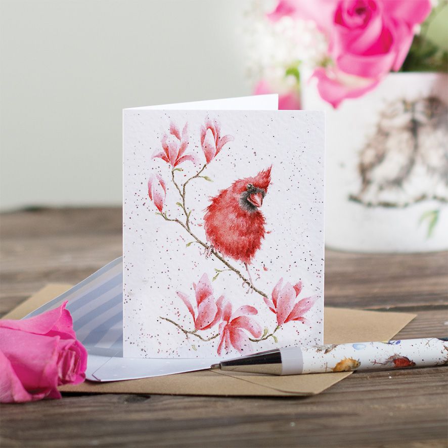 Wrendale Gift Enclosure Card Blossom Cardinal