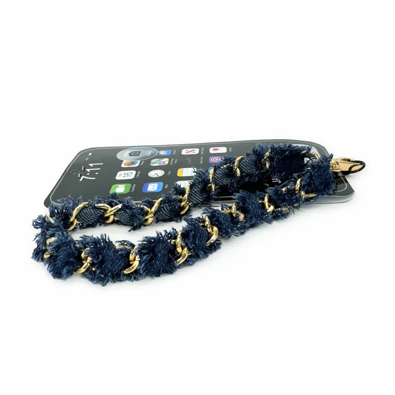 Lux Short Phone Navy Lanyard by Jacqueline Kent