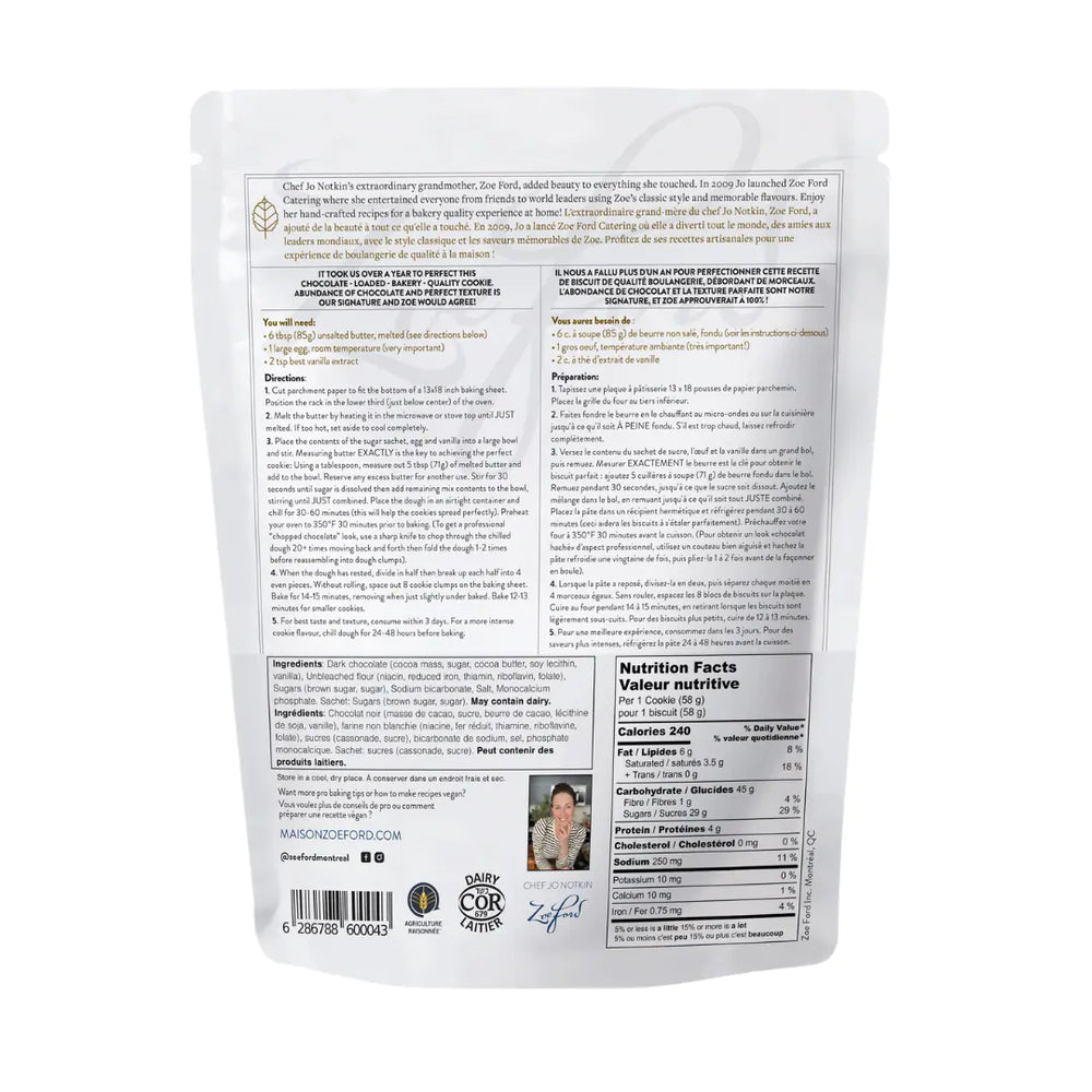 Maison Zoe Ford Billionaire Chocolate Chip Cookie Mix 408g