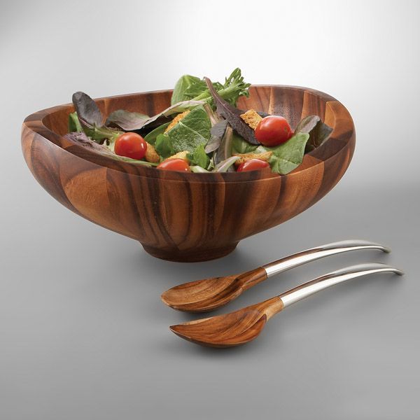 Nambé Butterfly Salad Bowl with Servers