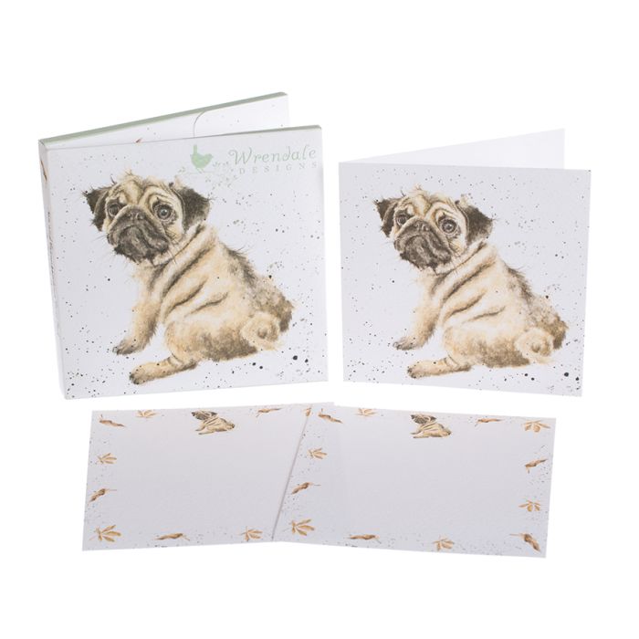 Wrendale Gifts 'Pug Love' Pug Notecard Pack