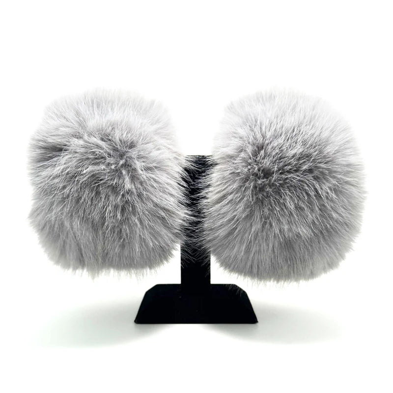 Faux Fur Fantasy Grey Cuffs by Jacqueline Kent