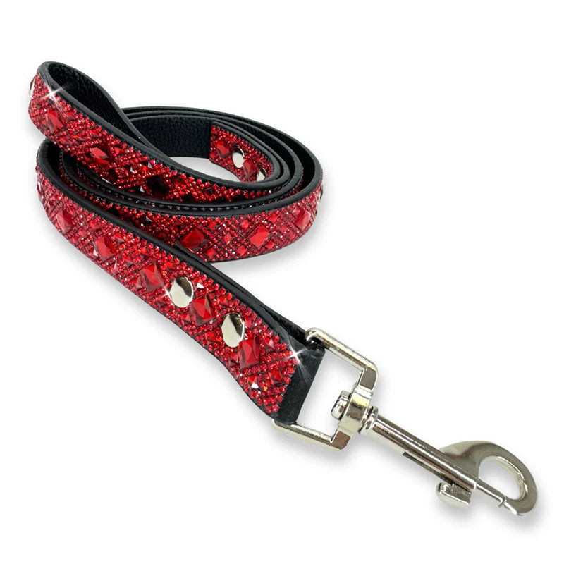 Light Red Dog Leash Diamonds in the Ruff by Jacqueline Kent