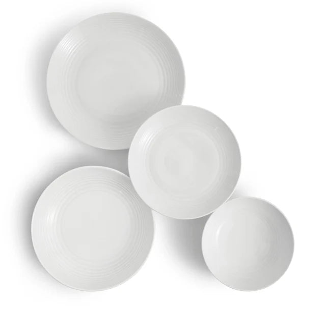 GR Maze White 16pc Dinner Set with Pasta Bowls