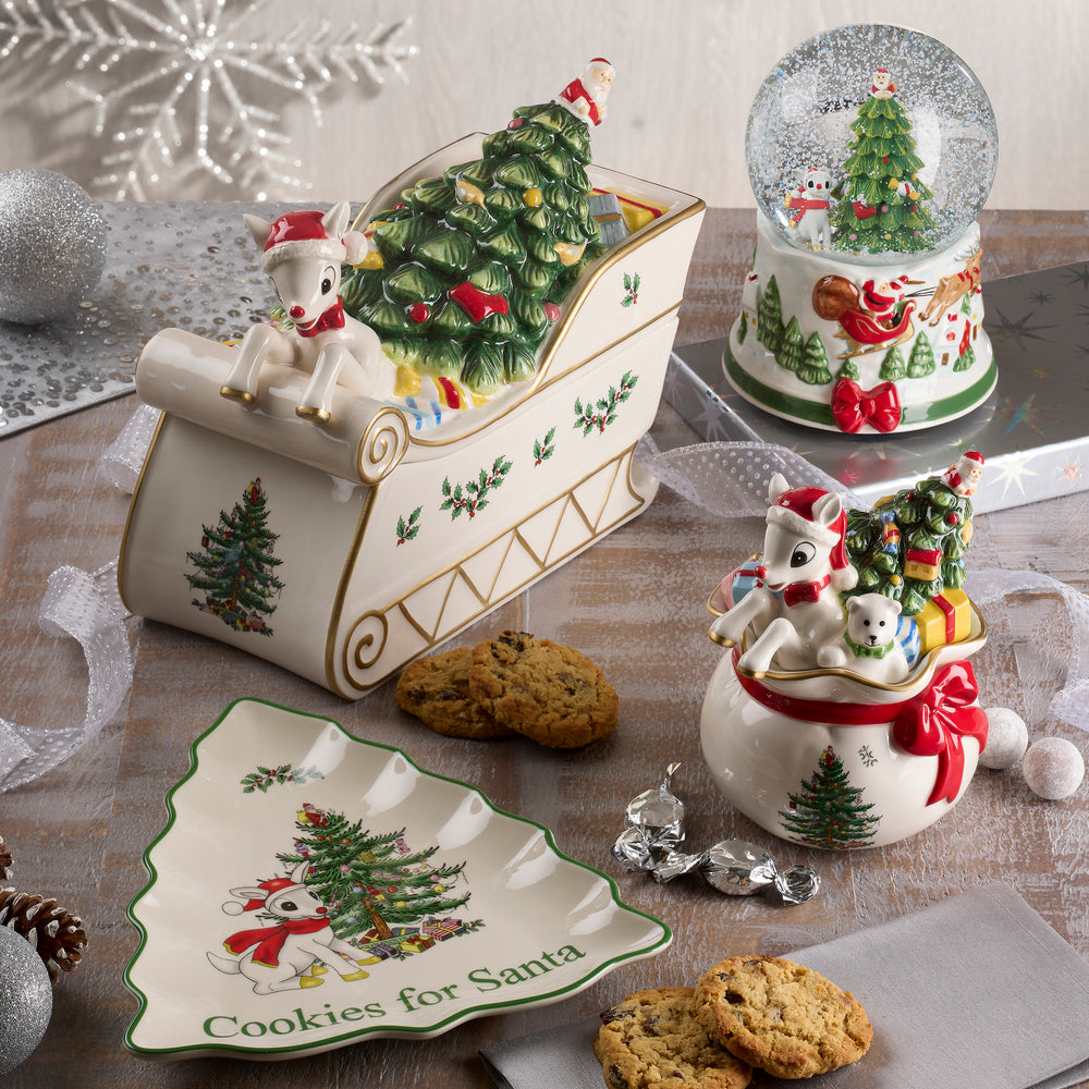 Spode Christmas Tree Rudolph Cookie Jar