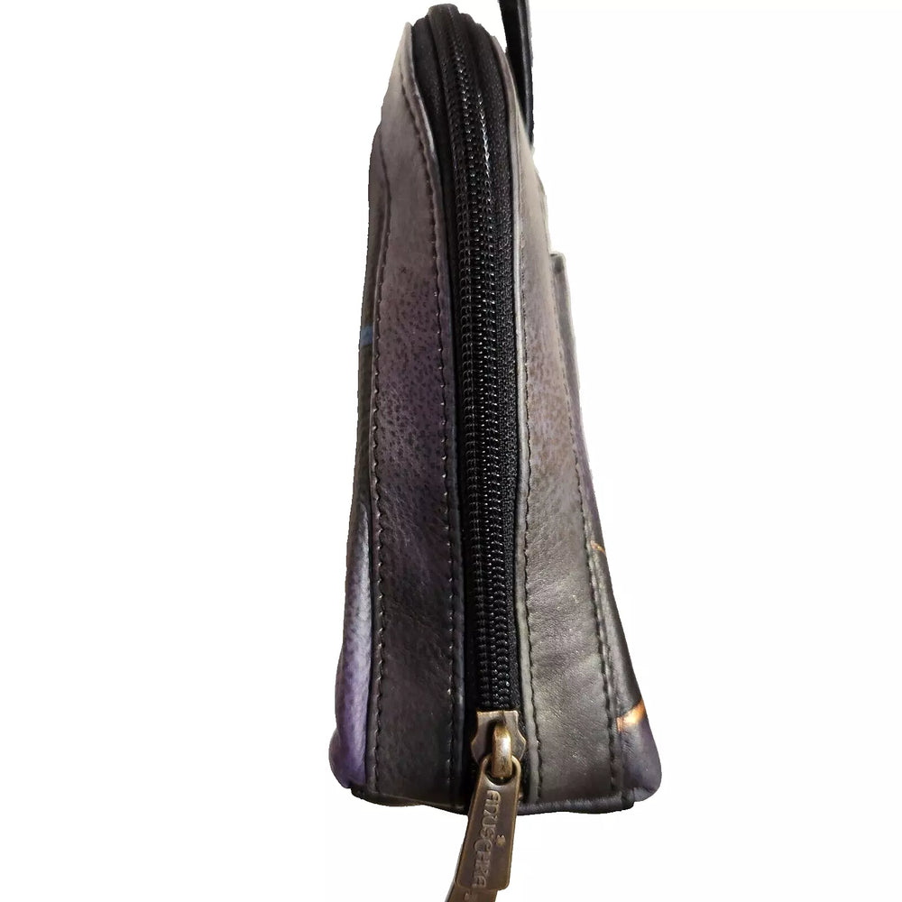 Anuschka Antique Rose Pewter - Multi Compartment Crossbody (Small)