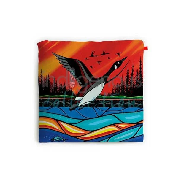 Indigenous Art Reusable Shopping Bag - Canadian Geese in Flight