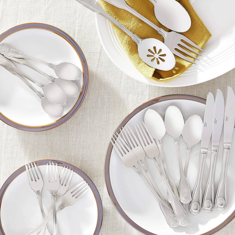 Towle London Shell 18/10 45 Piece Flatware Set