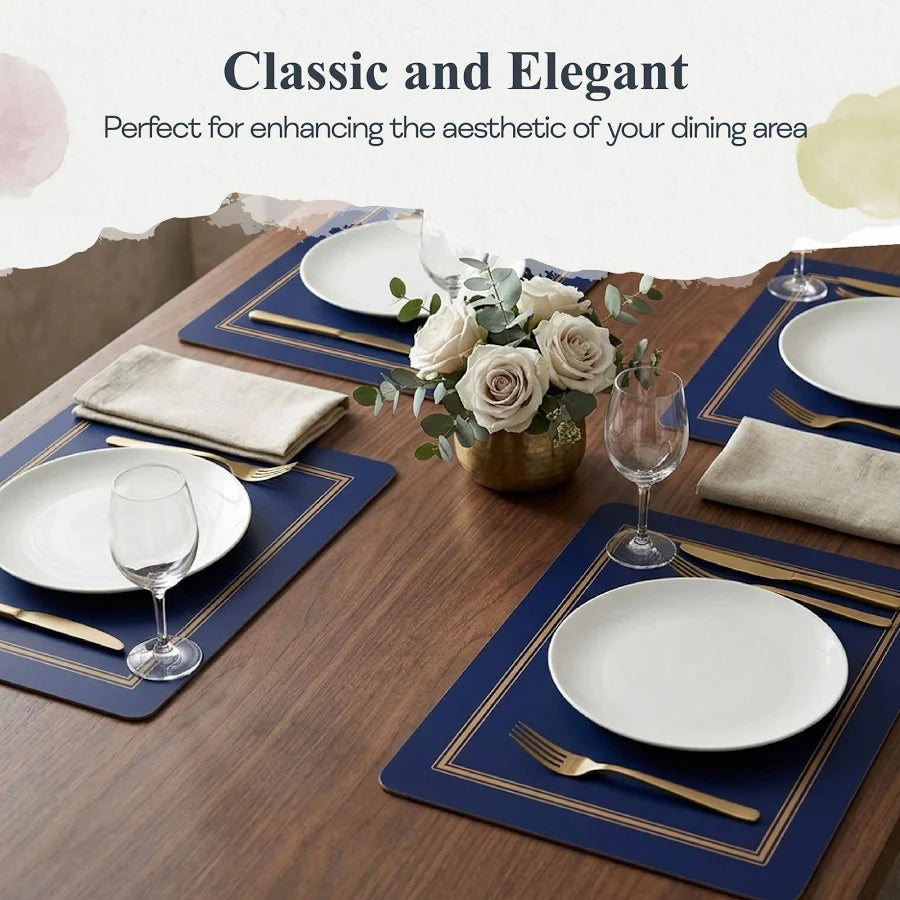 Classic Midnight Blue Placemats - Set of 4