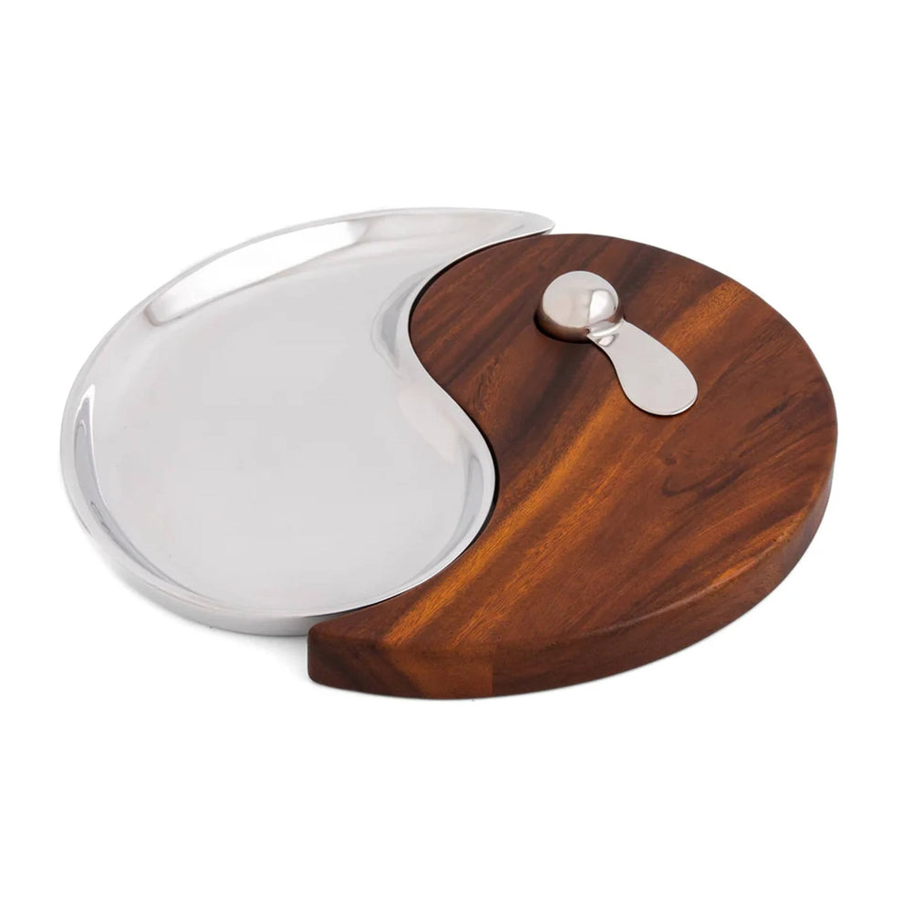 Nambé Yin Yang Cheese Board w/ Spreader