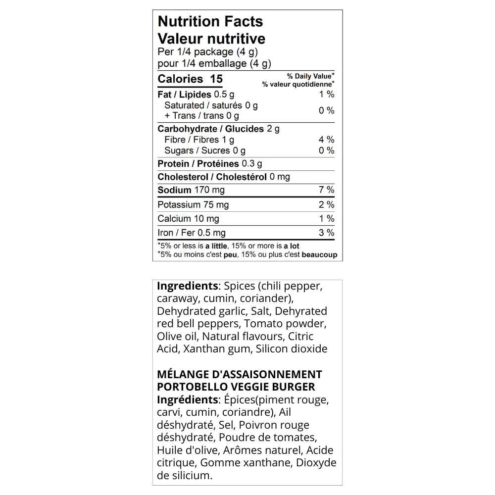 Urban Accents Portobello Veggie Burger Seasoning Mix - 0.6 oz. tent