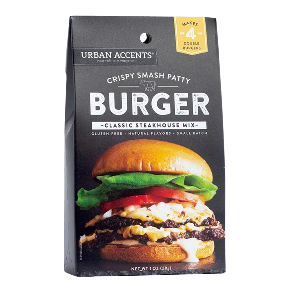 Urban Accents Crispy Smash Patty Burger Seasoning Mix - 1 oz. tent