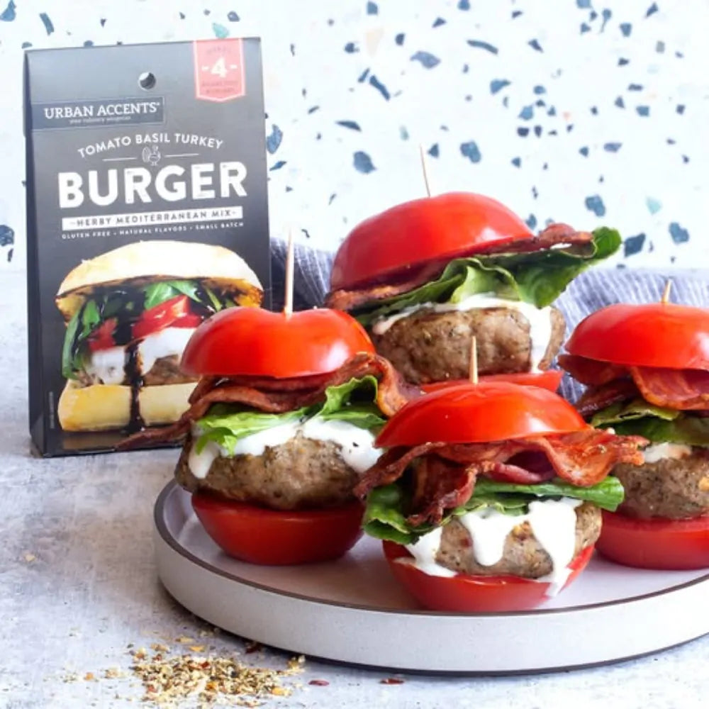 Urban Accents Tomato Basil Turkey Burger Seasoning Mix - 1 oz. tent