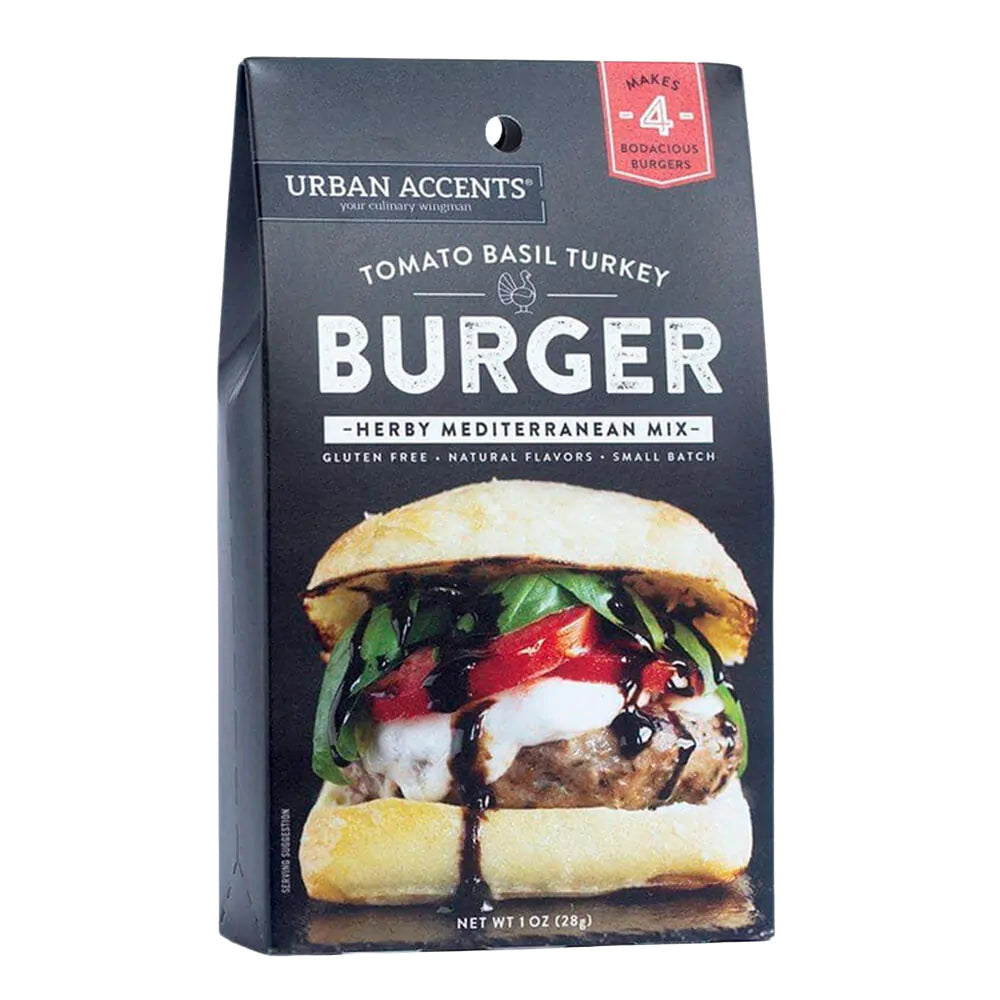 Urban Accents Tomato Basil Turkey Burger Seasoning Mix - 1 oz. tent