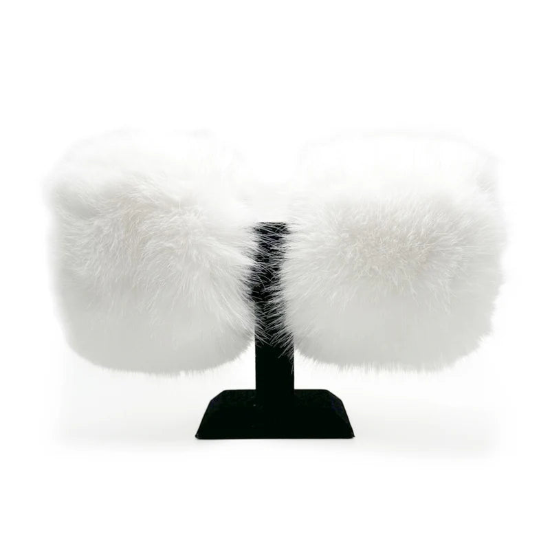 Faux Fur Fantasy White Cuffs by Jacqueline Kent