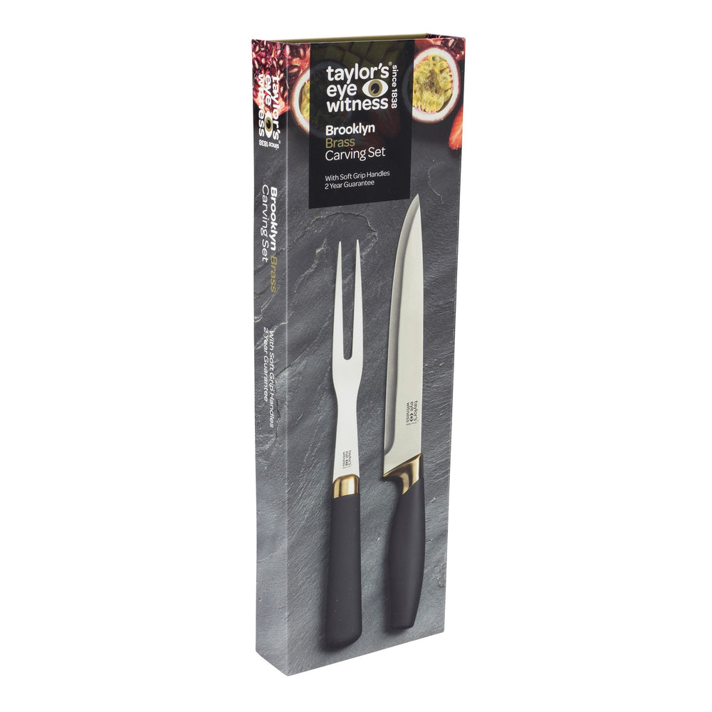 Taylor's (since 1838)  Brooklyn Brass 2 Piece Carving Set
