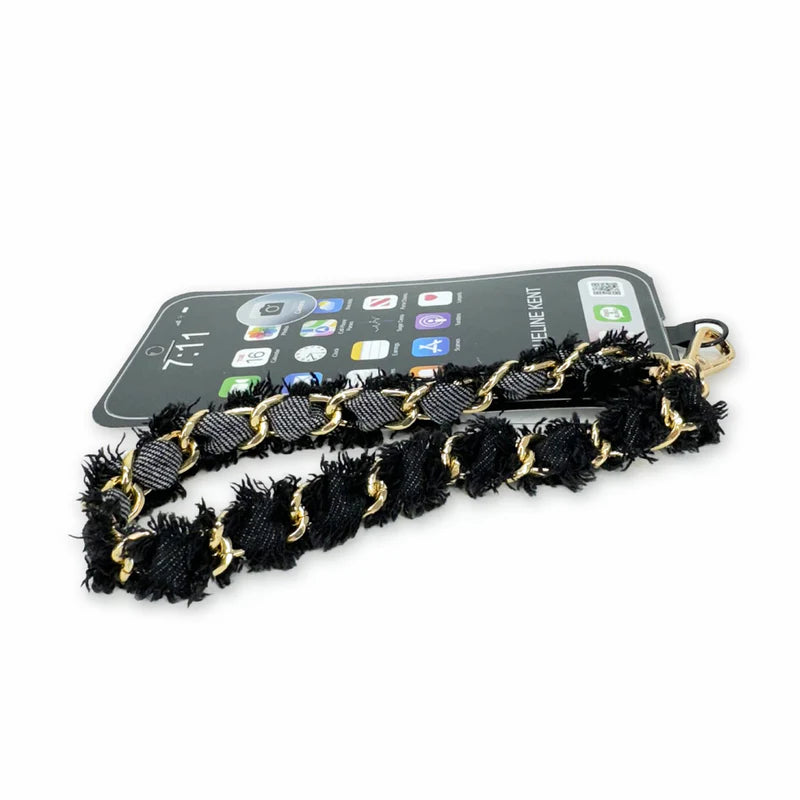 Lux Short Phone Black Lanyard by Jacqueline Kent