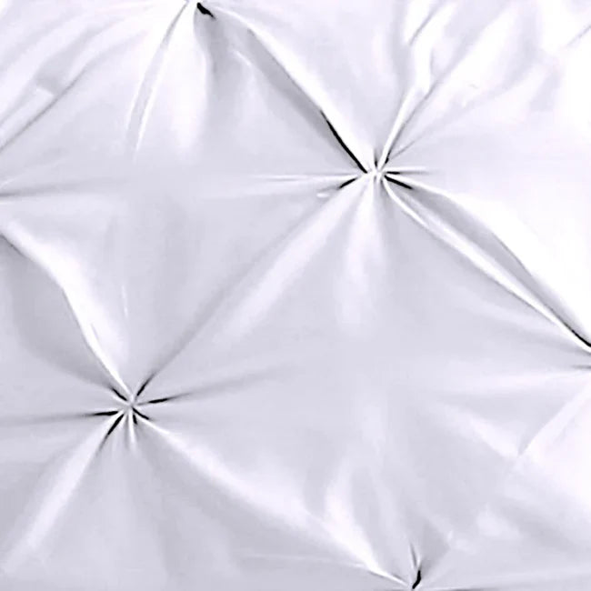 Pintuck 3 Piece Duvet Cover Set - White