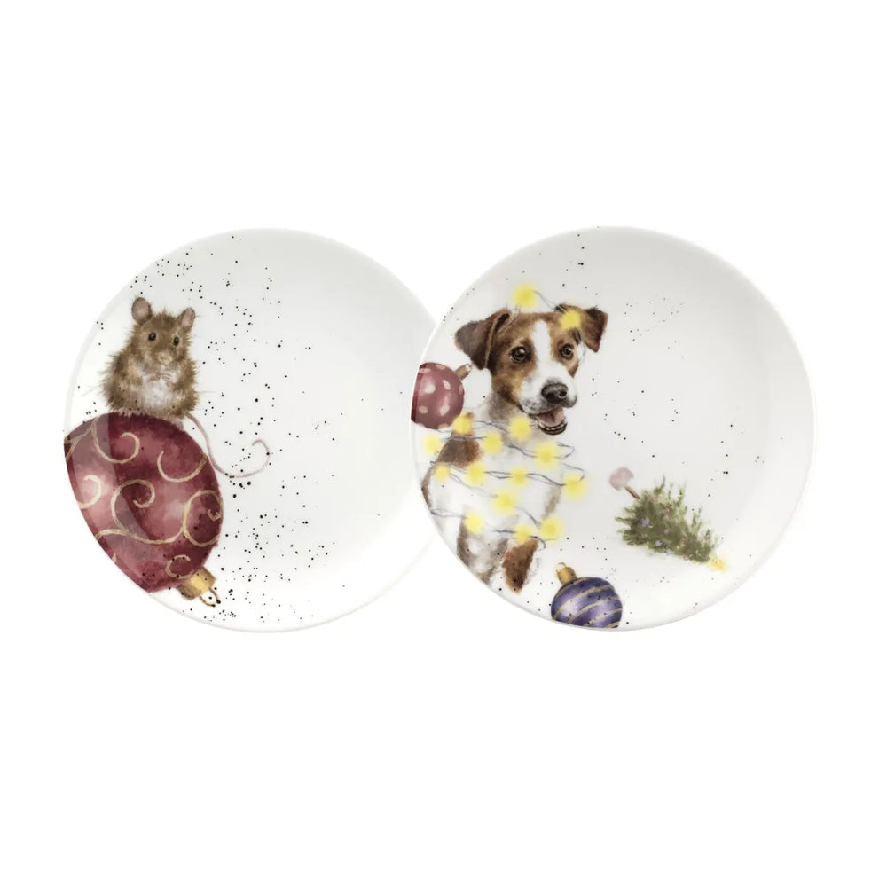 Wrendale Plates- Dog & Mouse Set