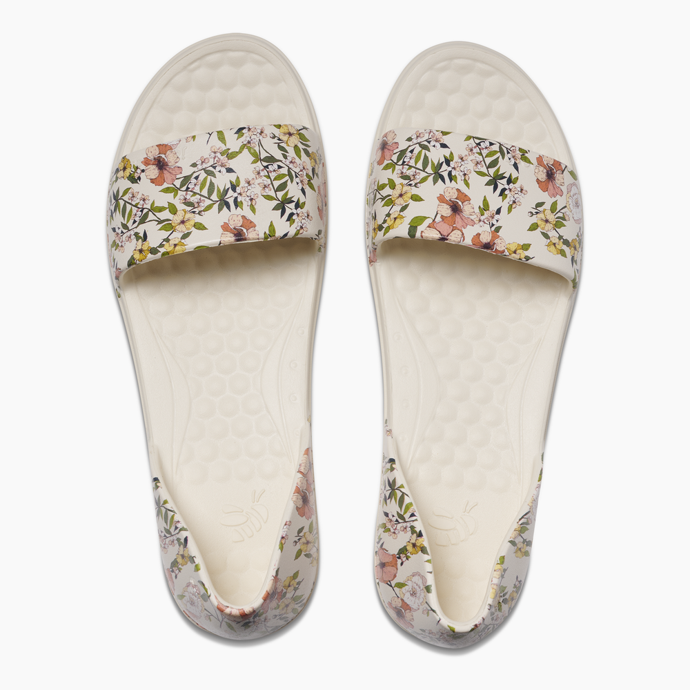 Joybees Friday Flat - Bone/Summer Floral
