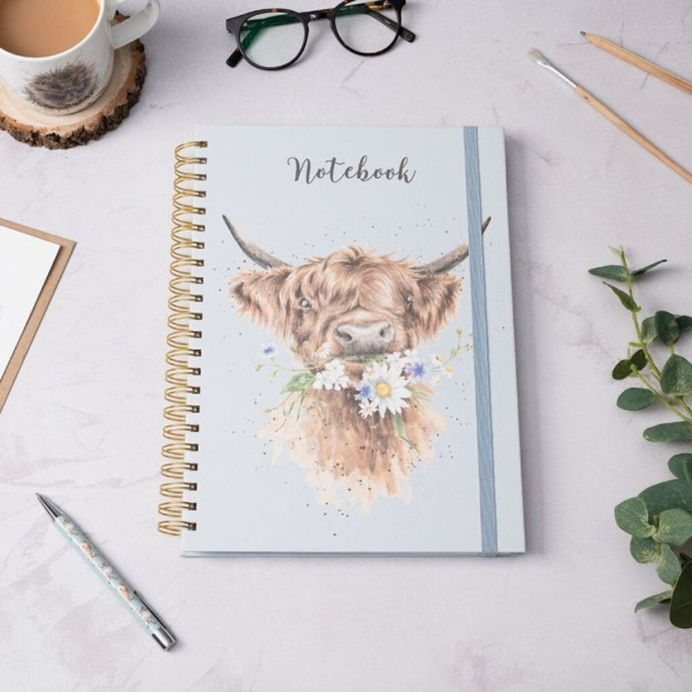 Wrendale Gifts - 'Daisy Coo' Highland Cow Large Spiral Bound Journal