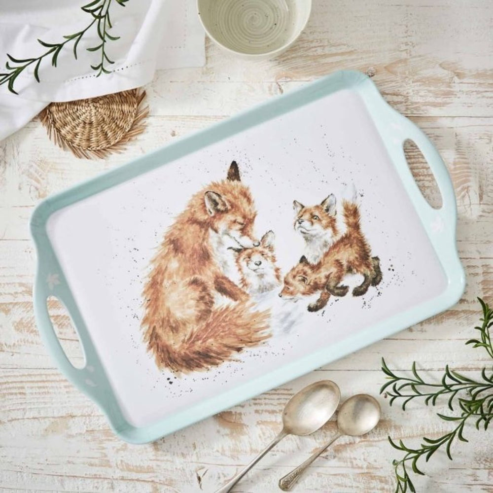 Wrendale Large Handled Tray - Foxes