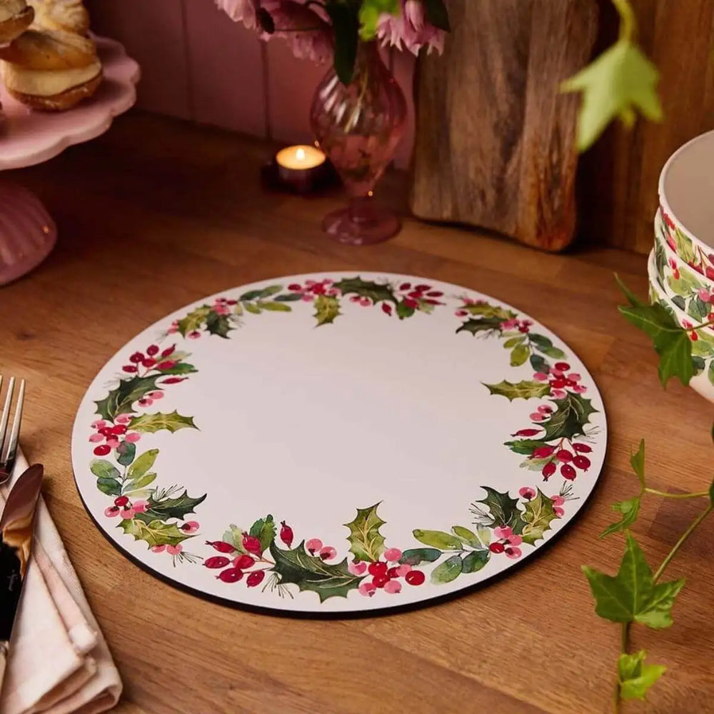 Portmeirion Botanic Garden Holly Round Placemats Set of 4