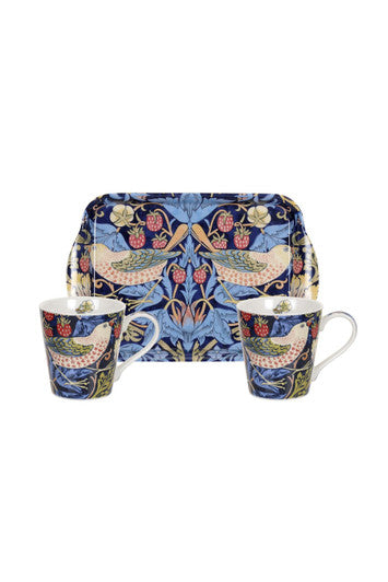 Pimpernel Strawberry Thief Blue Tray & 2 Mugs