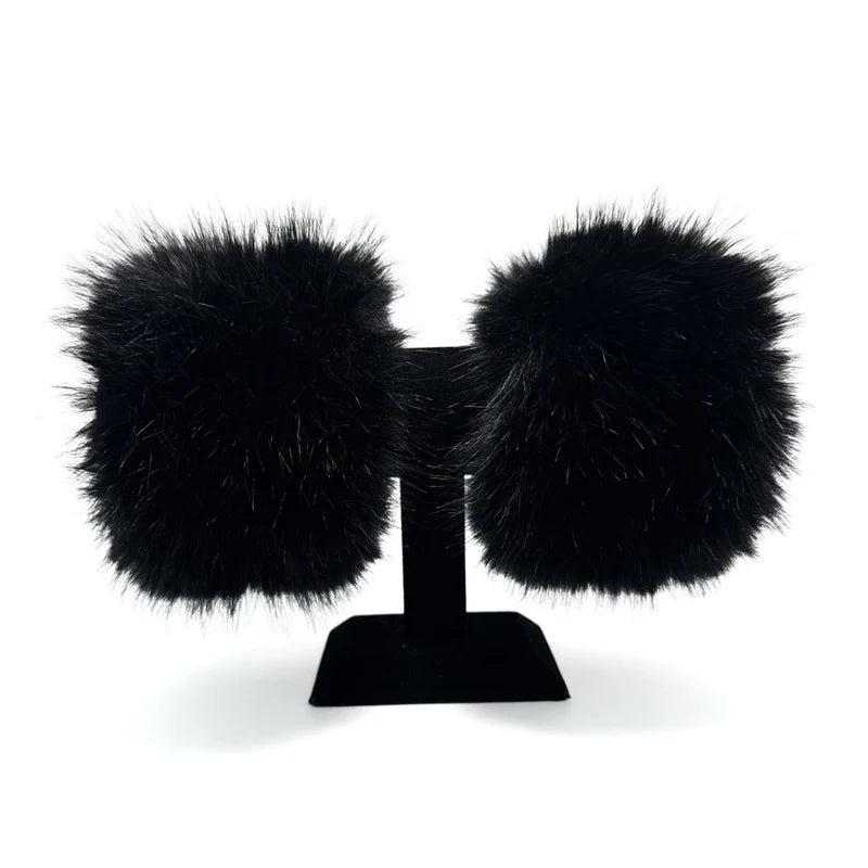 Faux Fur Fantasy Black Cuffs by Jacqueline Kent