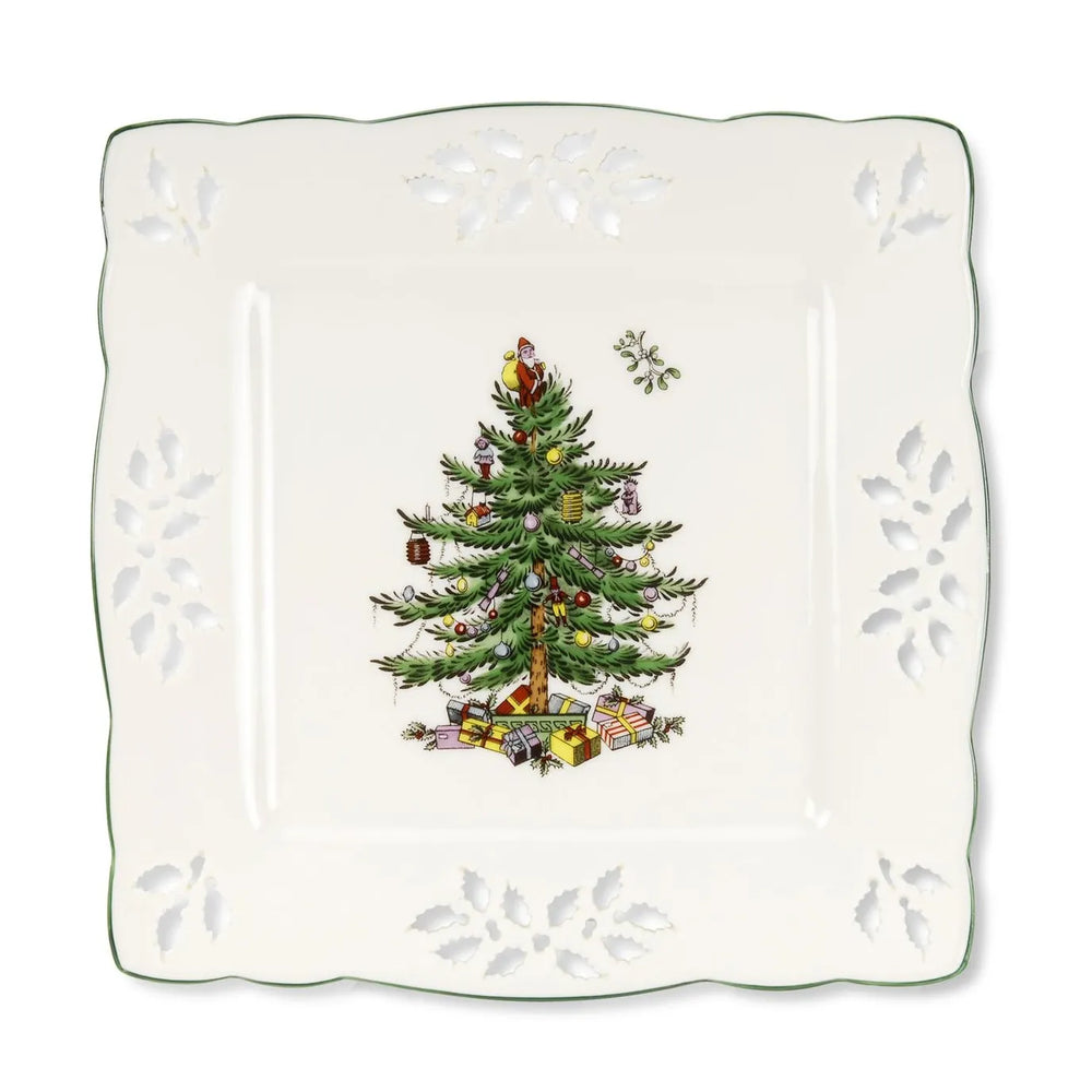Spode Christmas Tree Square Pierced Tray