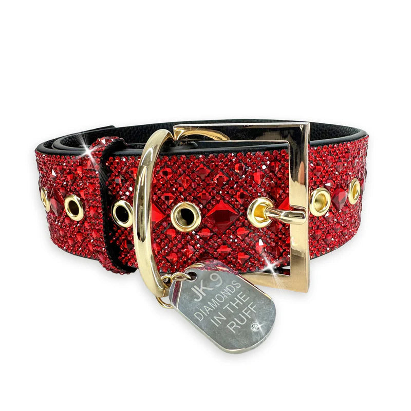 Large Light Red Dog Collar Diamonds in the Ruff by Jacqueline Kent