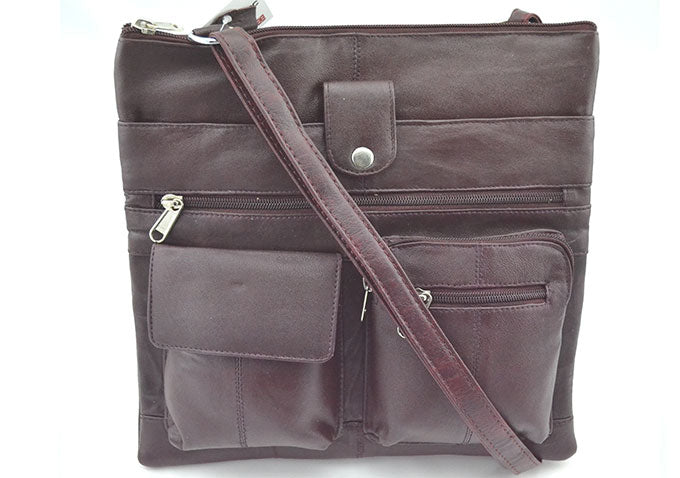 100% Indian Soft Leather Burgundy Classic Crossbody (S-042)