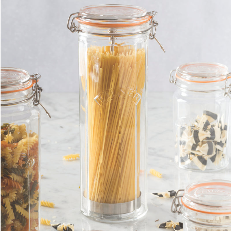 KILNER Faceted Clip-Top Spaghetti Jar - 2.2L