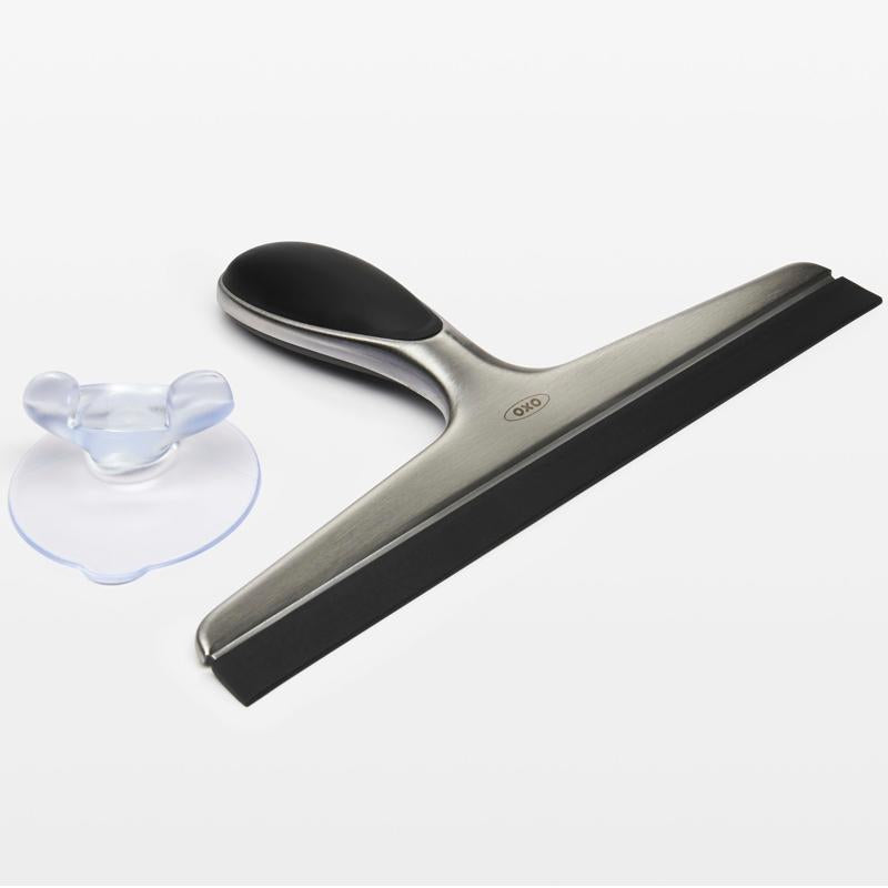 Umbra Flex Silicone Sink Squeegee Blade and Soft Brush (Grey