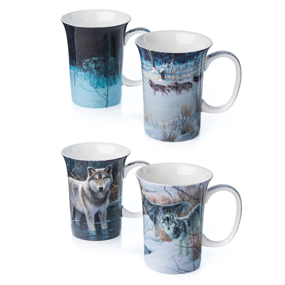 Robert Bateman Wolves Set of 4 Mugs