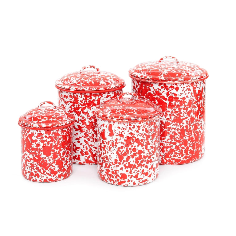 Crow Canyon 4 Piece Cannister Set Red