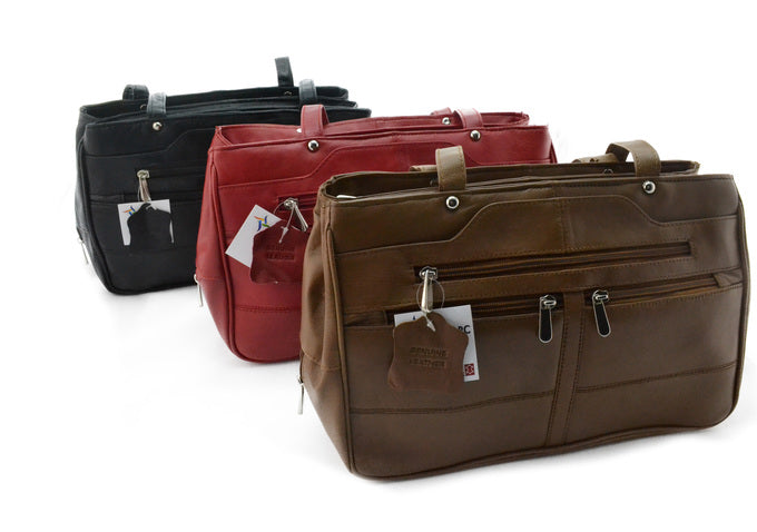 100% Indian Leather Brown Handbag (S-507)
