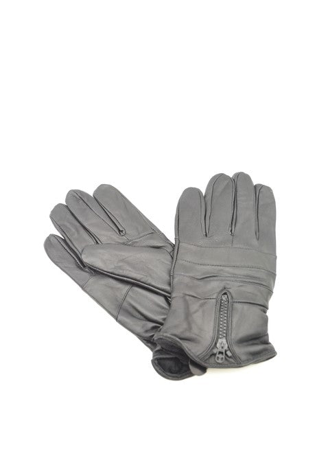 100% Indian Leather Men's Black Winter Gloves