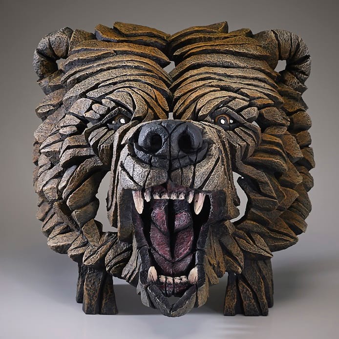 Edge Sculpture Grizzly Bear Bust