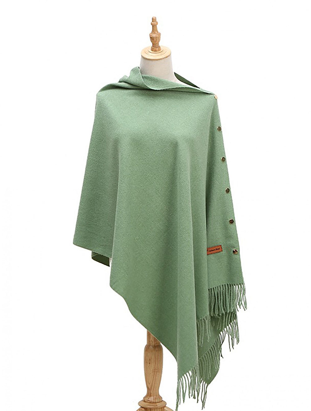 Grand-Cashmere Blend Wrap with Snaps-Green (CP11752GRN)