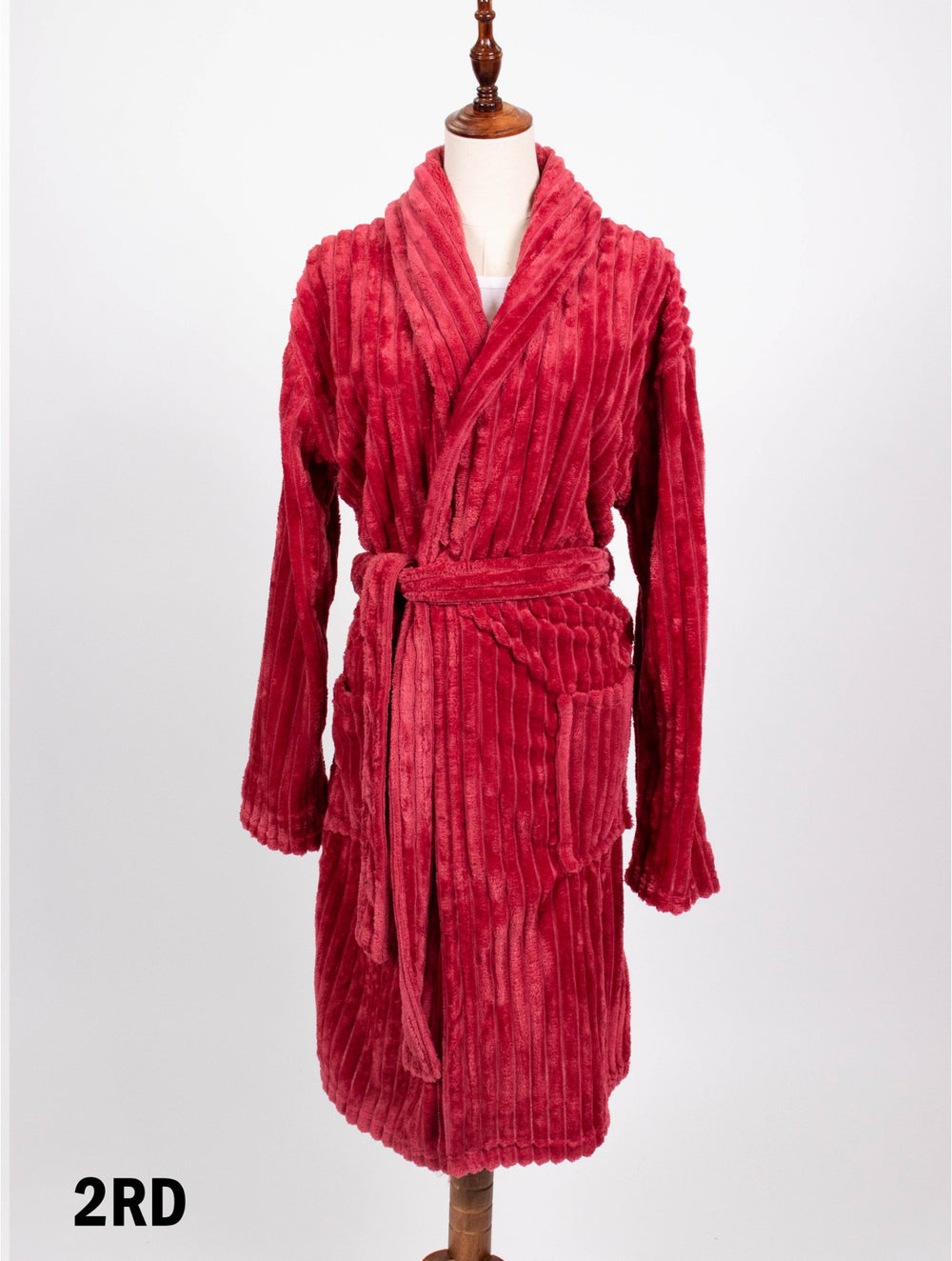 Grand-Soft Ribbed House Robe with Pockets