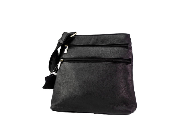 100% Indian Soft Leather Black Messenger Bag (S-1025)