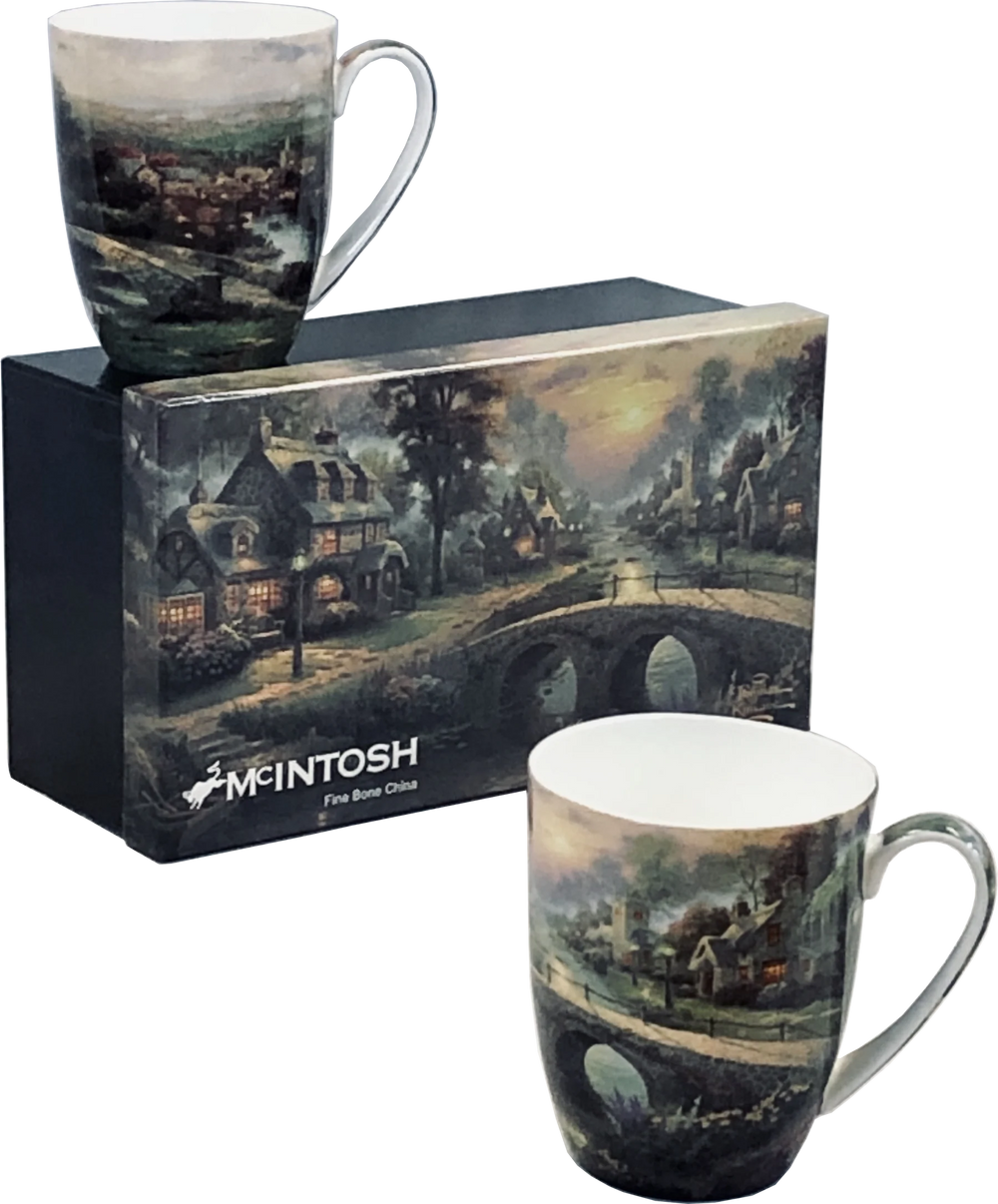 Kinkade Lamplight Village Mug Pair
