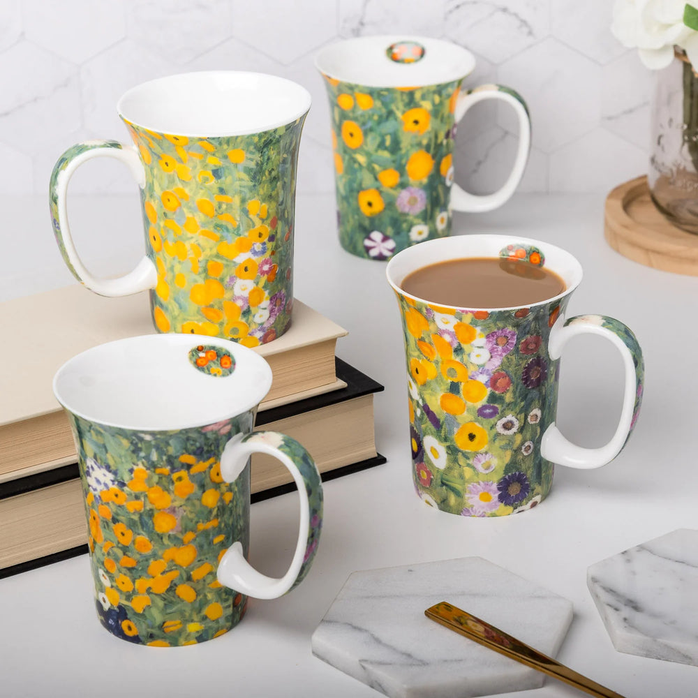 Klimt Flower Garden Set of 4 Mugs